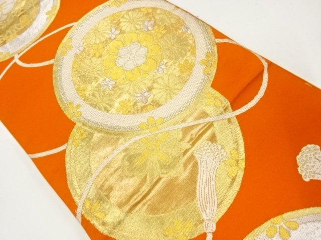 JAPANESE KIMONO / ANTIQUE FUKURO OBI / SILK / WOVEN FLOWER